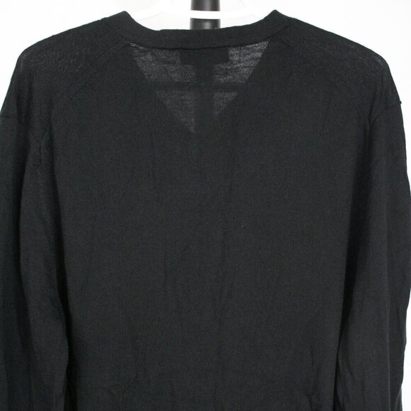 Banana Republic 100% Merino Wool Black V-Neck Knit Pullover Sweater Sz XL Mens - Picture 7 of 10